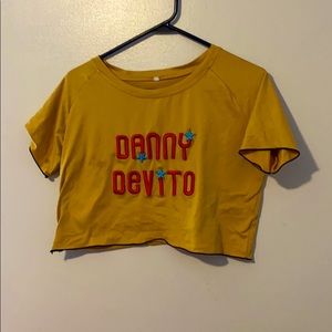 Mustered colored Danny Devito crop top